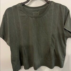 Thread & Supply Olive Green Boxy Crop Tee